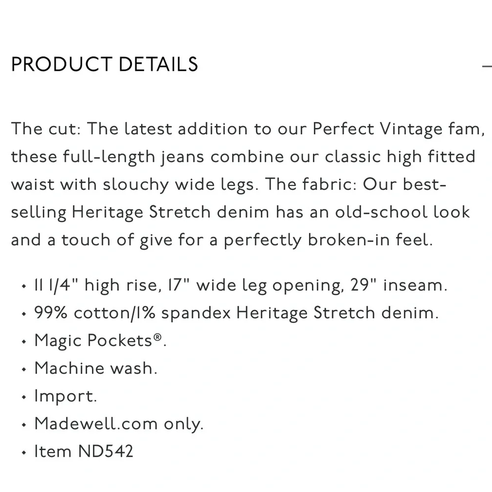 Madewell Perfect Vintage Wide Leg Jeans - Picture 16 of 16
